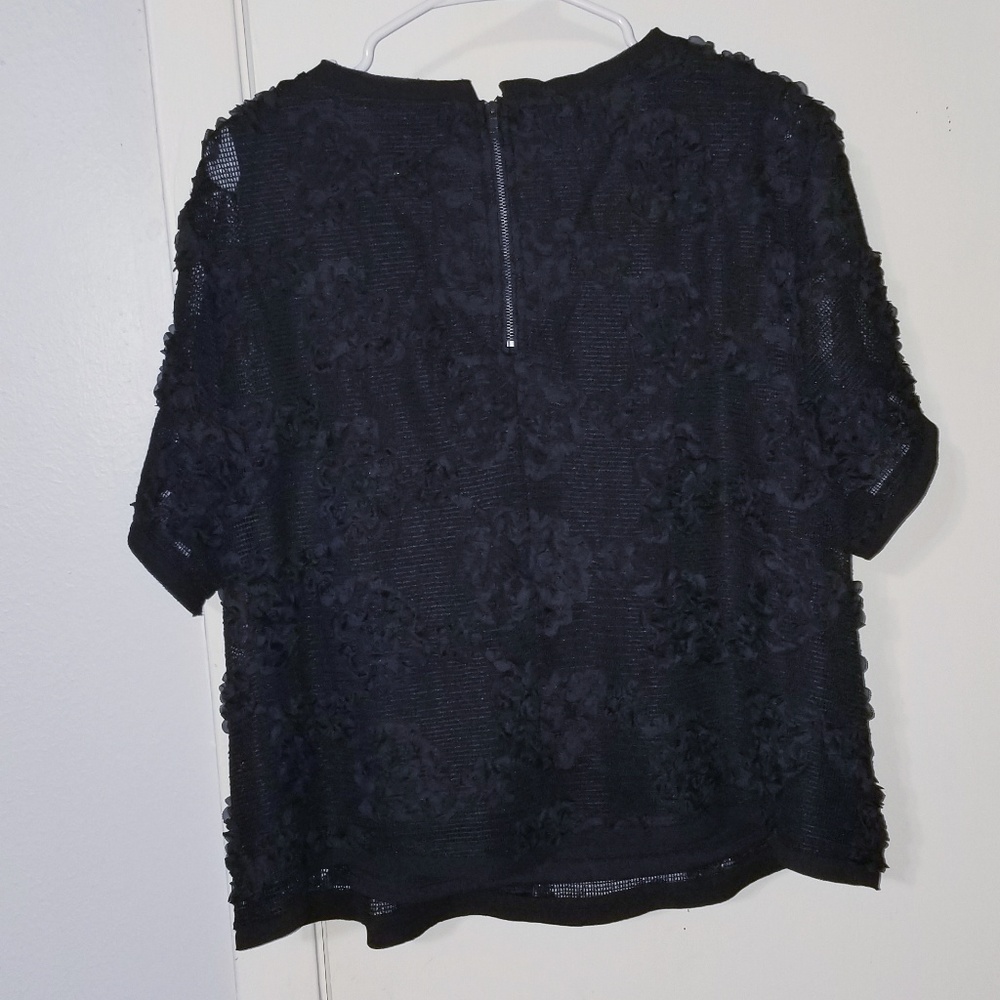 Black blouse with lace detail